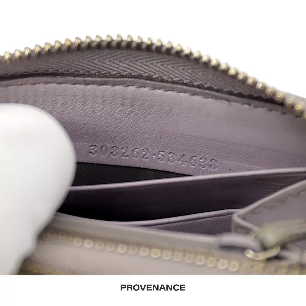 🔴 Gucci Horsebit Heart Zip Long Wallet  - GG Canvas Lavender - Picture 9 of 9